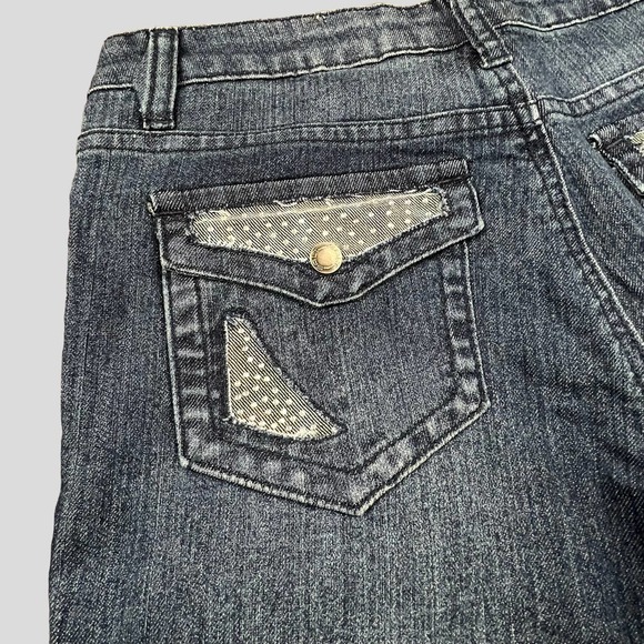 #25 Y2K Salt Works New York City Med Rise Boot Cut Jeans with Jeweled Pockets - Picture 9 of 11